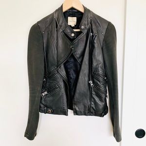 Silence + Noise Vegan Leather Moto Jacket